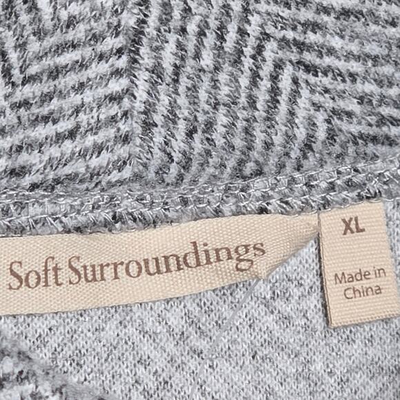 Soft Surroundings NWT Gray And White Herringbone Tunic Sweater. Size XL. - Picture 7 of 8